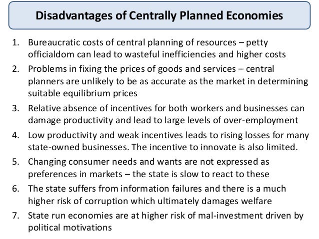 advantages and disadvantages of a free market economy tutor2u