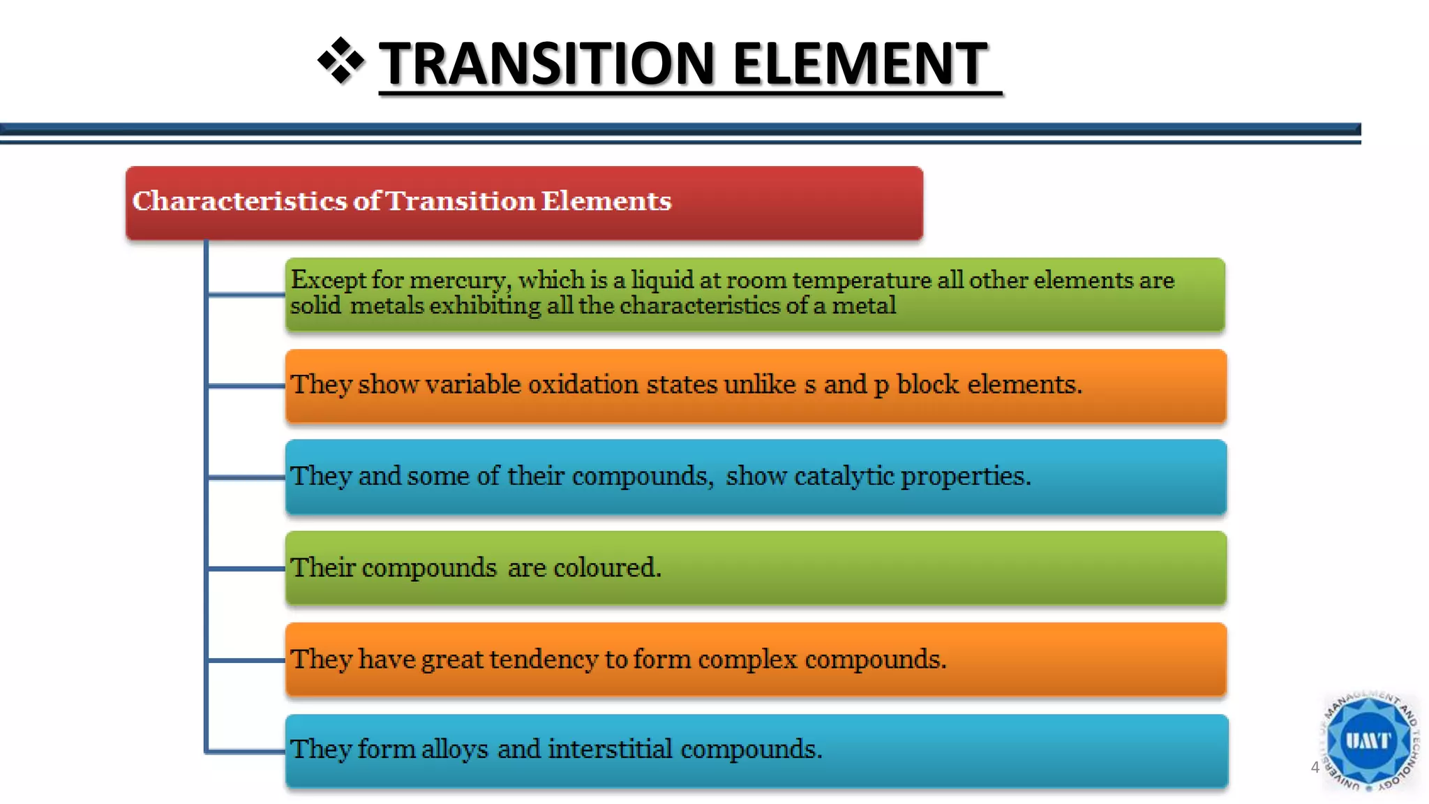 4
TRANSITION ELEMENT
 