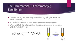 Cro4 Color Transition Metals and Complexes, Vanadium and Chromium metal | PPTX