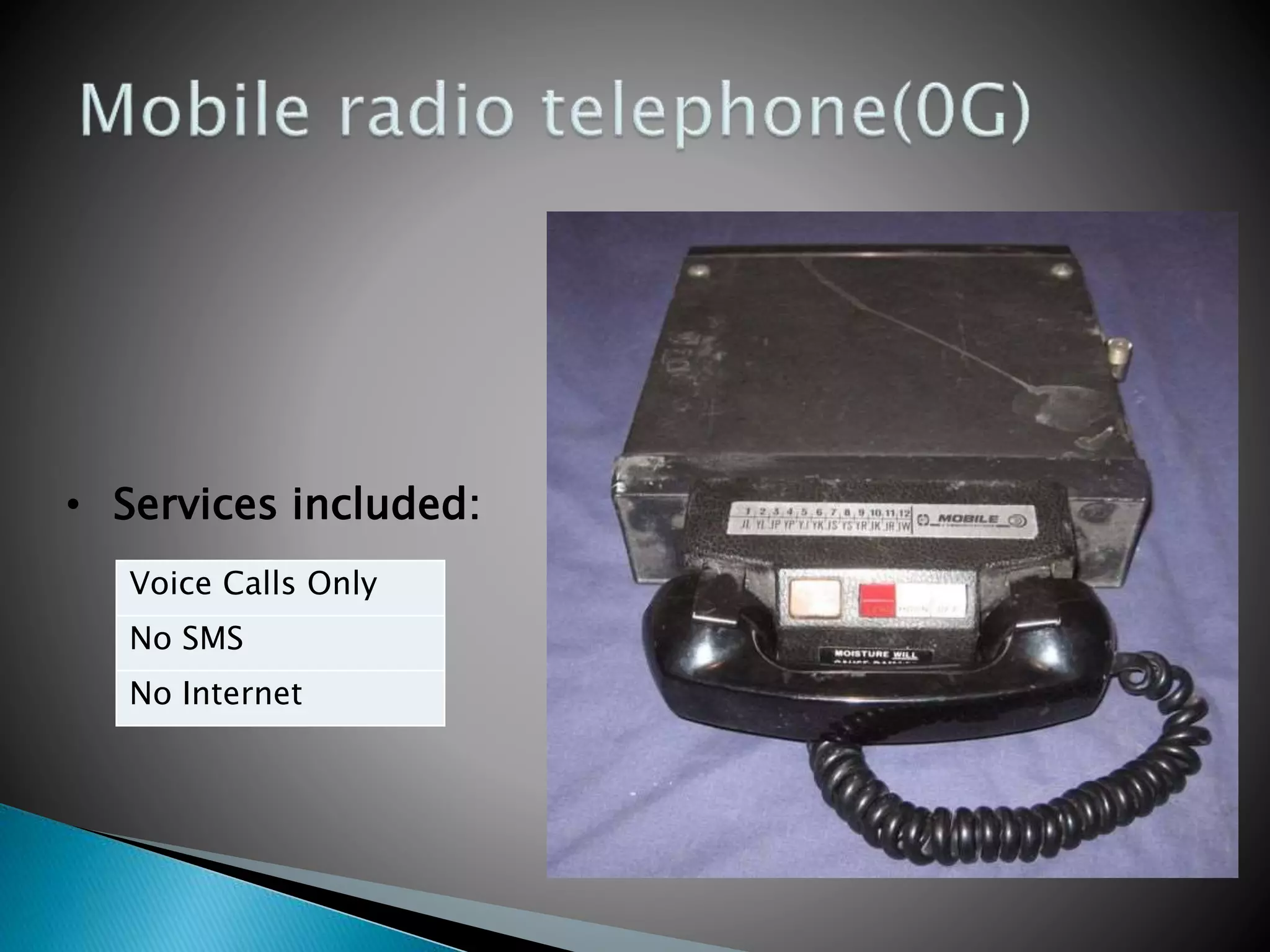 Voice Calls Only
No SMS
No Internet
• Services included:
 