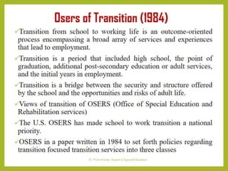 Transition from School to Work for  PwIDs