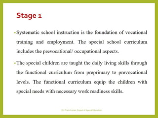 Transition from School to Work for  PwIDs