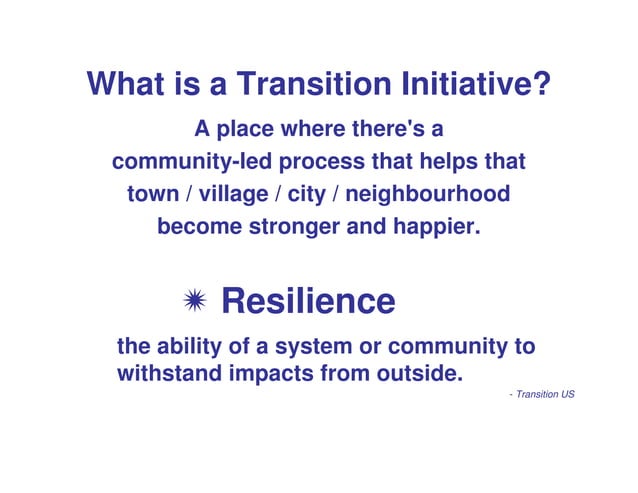 Transition Movement, by Bonnie Hendricks | PPT