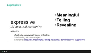 Expressive
• Meaningful
• Telling
• Revealing
 