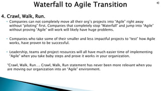 Transitioning from Waterfall to Agile | PDF