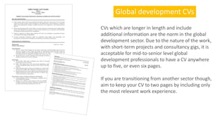 Transitioning to a global development job? Here's how to write your CV ...
