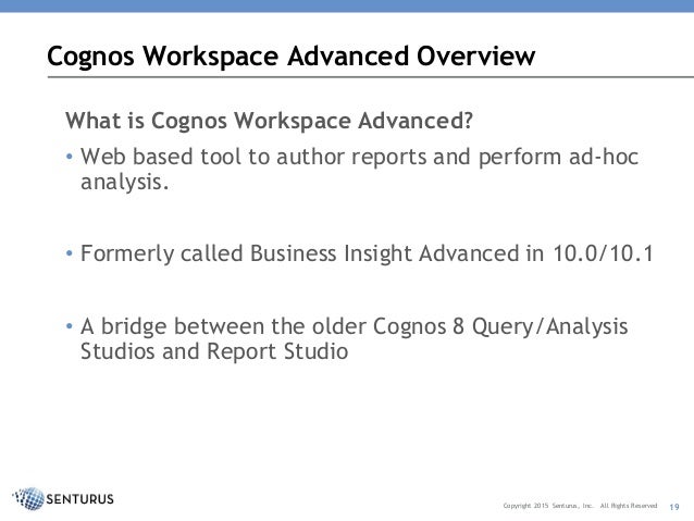 cognos workspace advanced