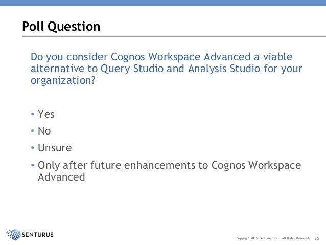cognos workspace advanced