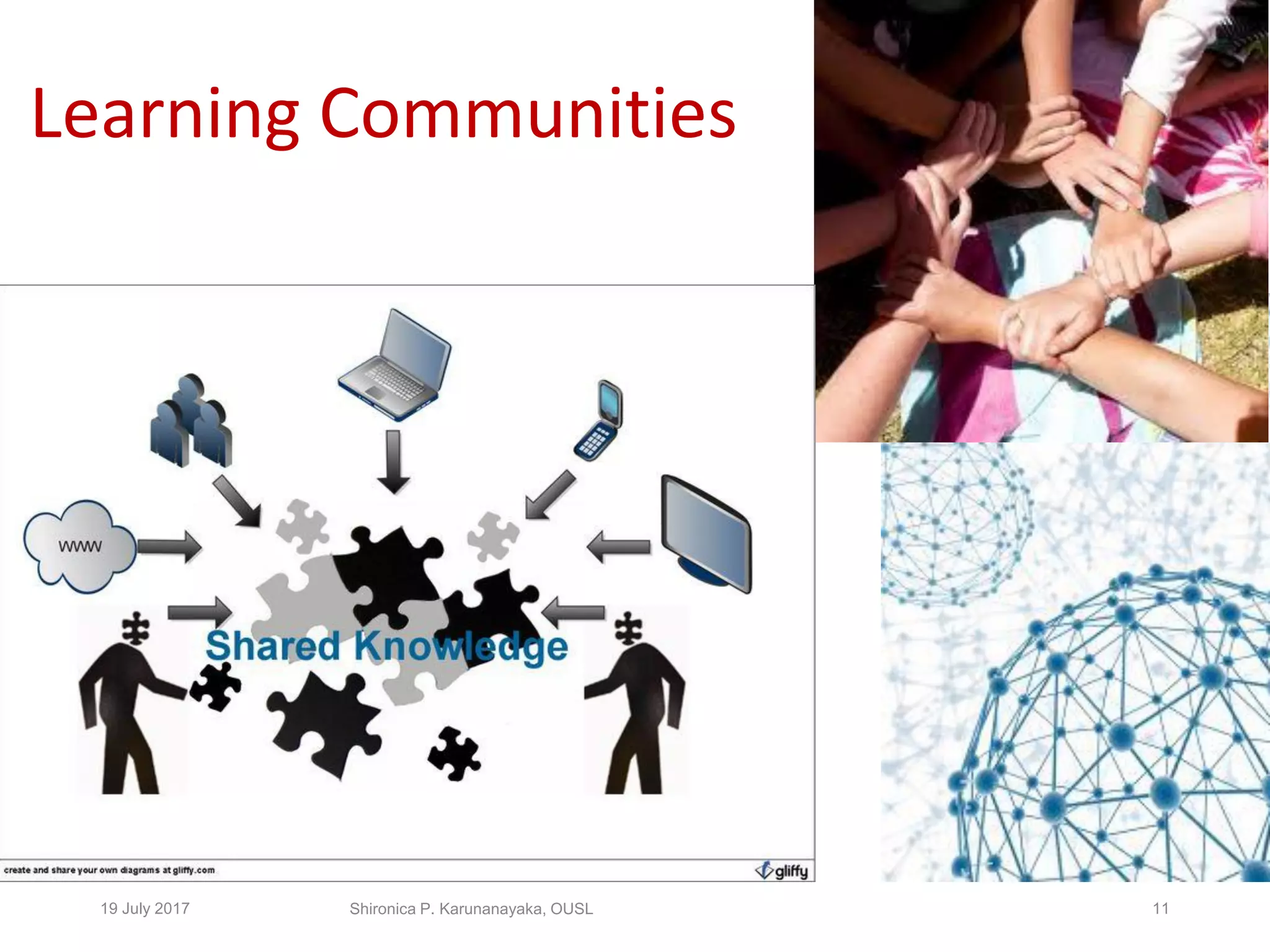 Learning Communities
19 July 2017 Shironica P. Karunanayaka, OUSL 11
 