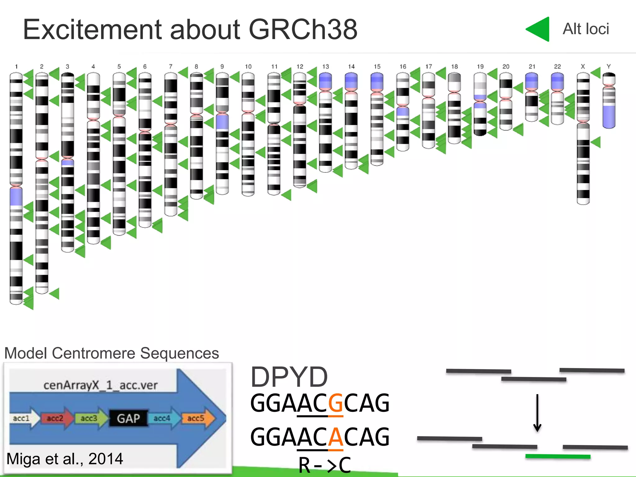 Personalis, Inc.4
Excitement about GRCh38
GGAACGCAG
GGAACACAG
DPYD
R->C
Alt loci
Model Centromere Sequences
Miga et al., 2014
 