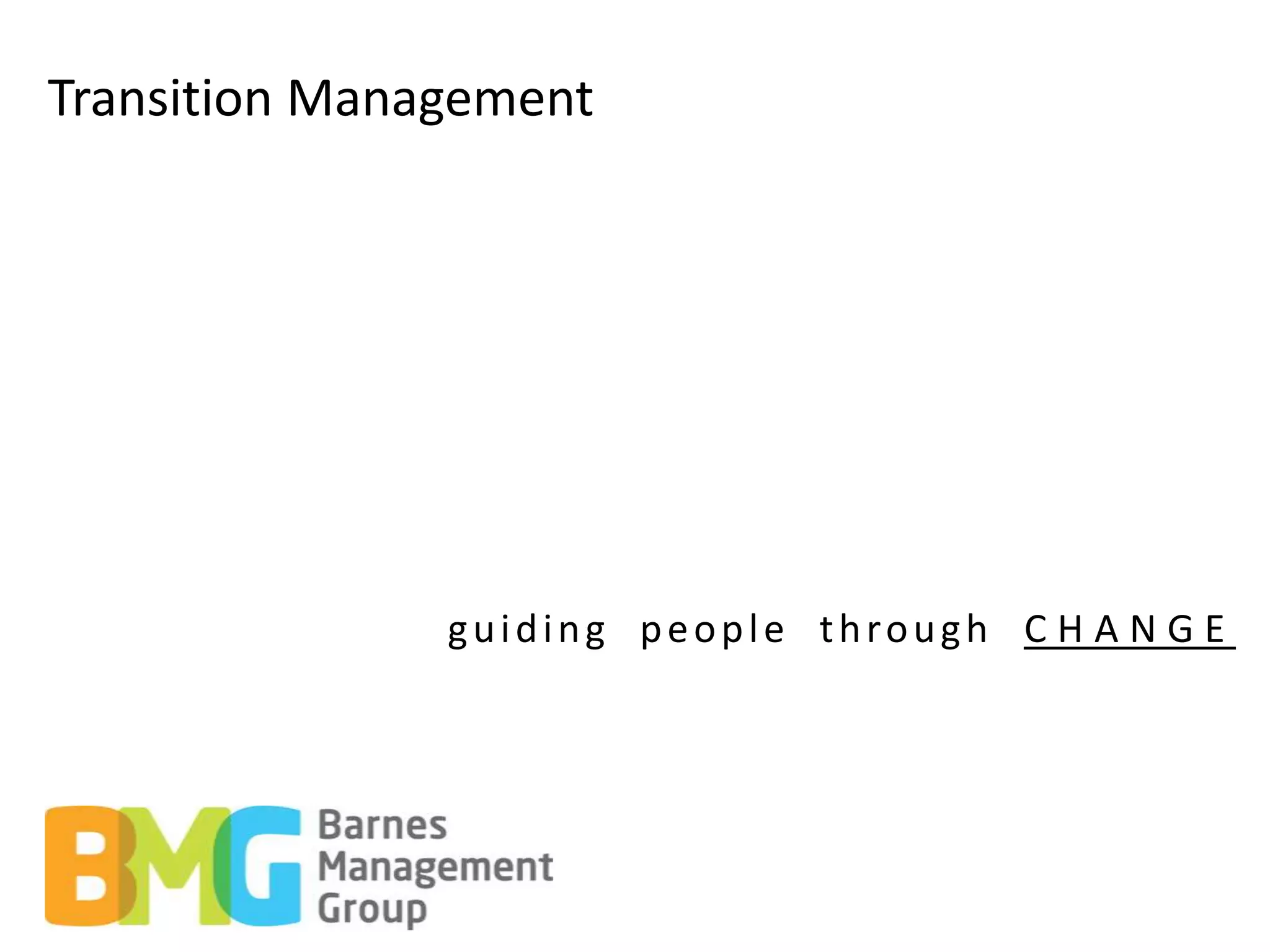 Transition Management




               guiding people through C H A N G E
 