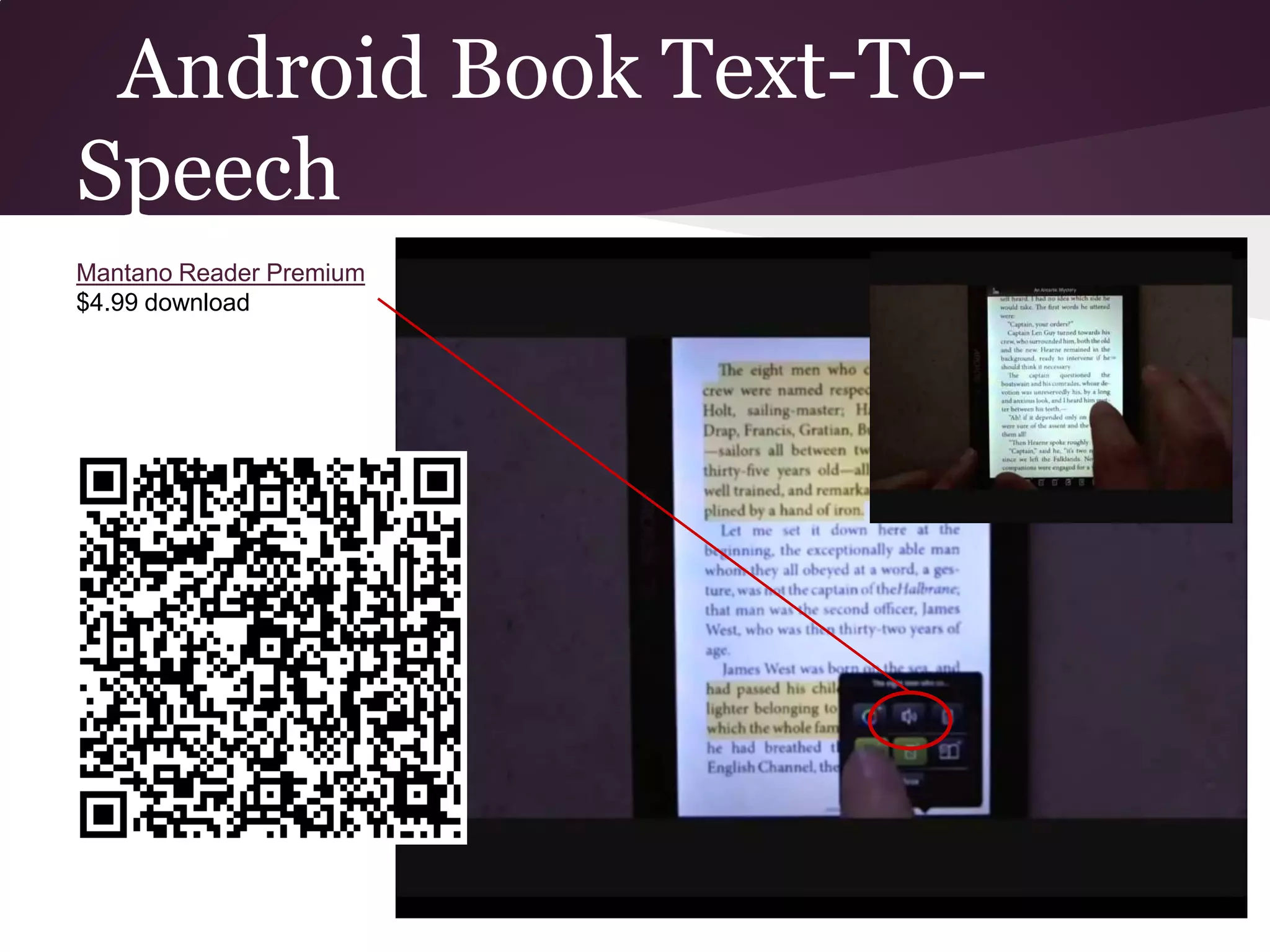 Android Book Text-To-
Speech
Mantano Reader Premium
$4.99 download
 