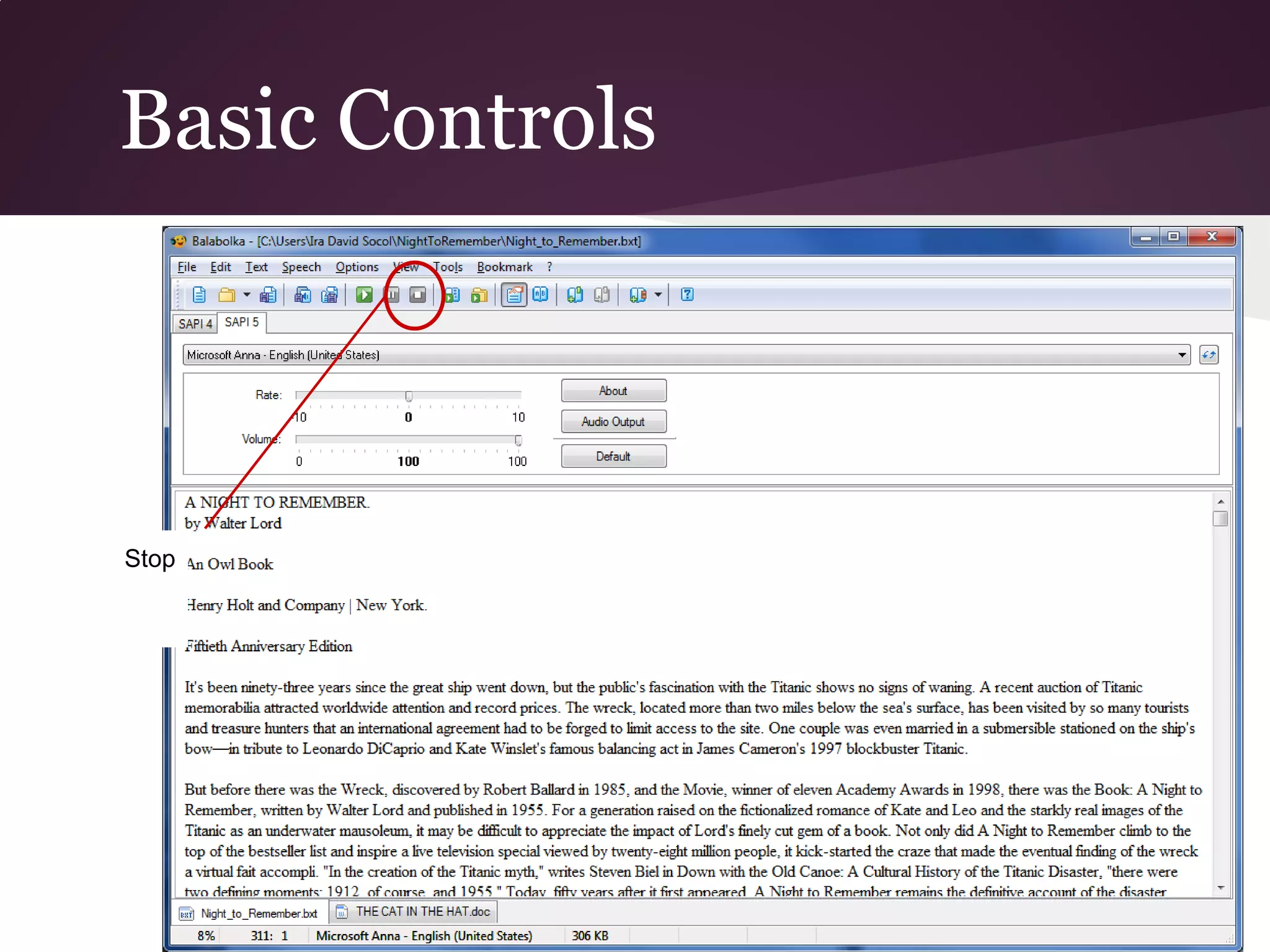 Basic Controls



Stop
 