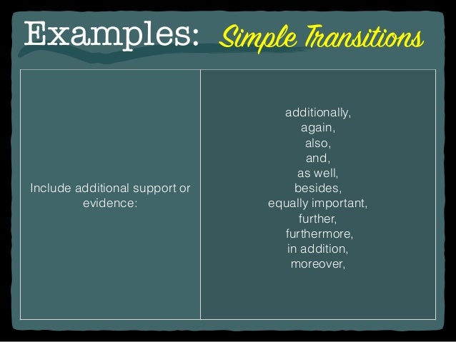 Transition words examples picture