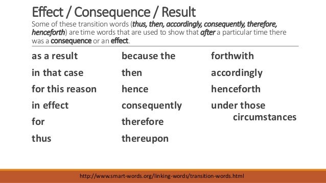 what are some transition words