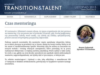 Transition&amp;talent   newsletter lhh dbm polska – listopad 2015