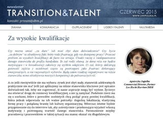 Transition talent newsletter lhh dbm polska czerwiec 2015