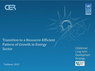 Transition to a Resource-Efficient
Pattern of Growth in Energy
Sector
Tashkent, 2015
 