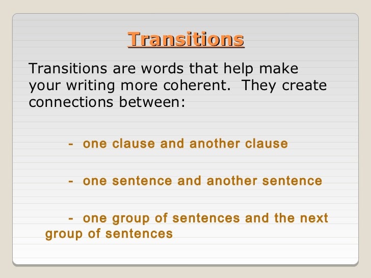 transition words transition word