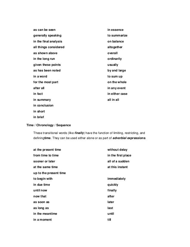 beginning transitional words and phrases teacher created