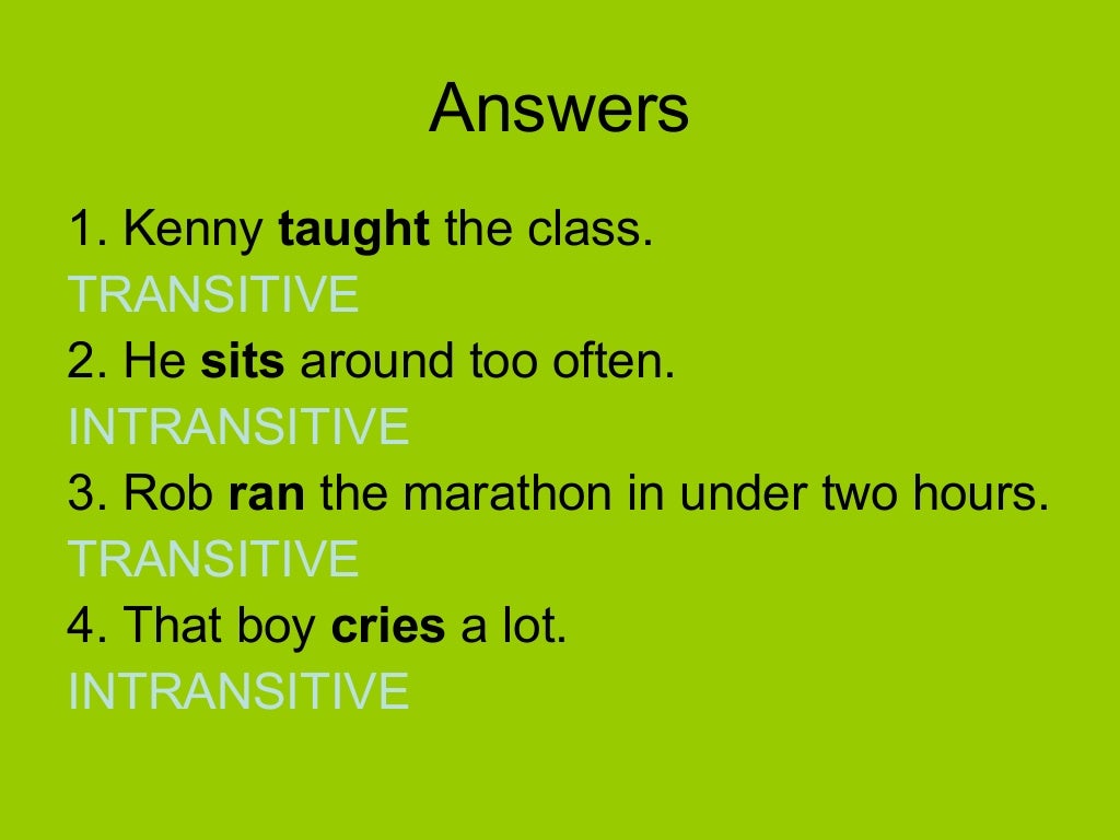 Transitive And Intransitive Verbs