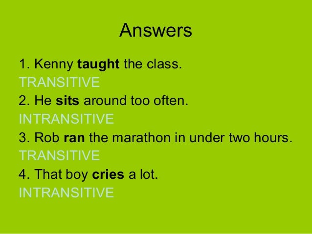 Transitive and intransitive verbs