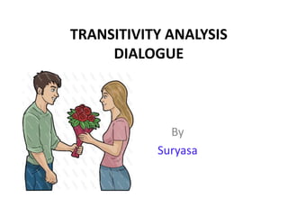 TRANSITIVITY ANALYSIS
     DIALOGUE



             By
           Suryasa
 