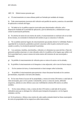 Ley de Transito Mendoza