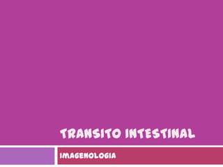 TRANSITO INTESTINAL
Imagenologia
 