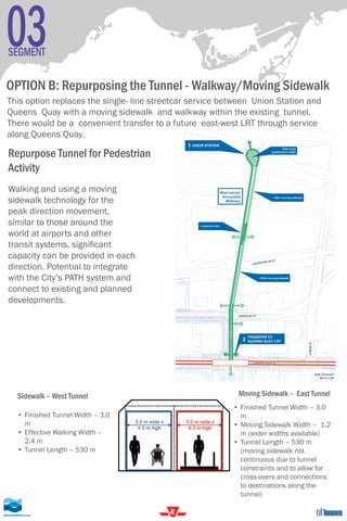 03SEGMENT
OPTION B: Repurposing the Tunnel - Walkway/Moving Sidewalk
This option replaces the single- line streetcar servi...