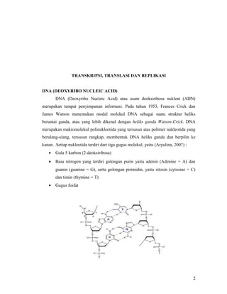 Transkripsi, translasi dan replikasi | DOC
