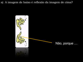 a) A imagem de baixo é reflexão da imagem de cima?




                                      Não, porque …
 
