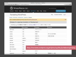 http://translate.wordpress.org/projects/wp/dev/ja/default/glossary
 