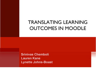 TRANSLATING LEARNING OUTCOMES IN MOODLE 