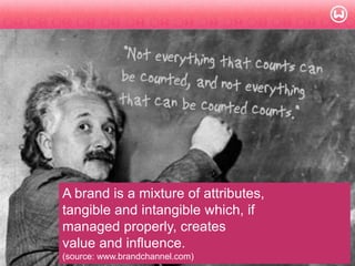© W 2008
A brand is a mixture of attributes,
tangible and intangible which, if
managed properly, creates
value and influence.
(source: www.brandchannel.com)
 