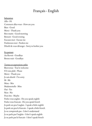 Transport Translation E Book English French