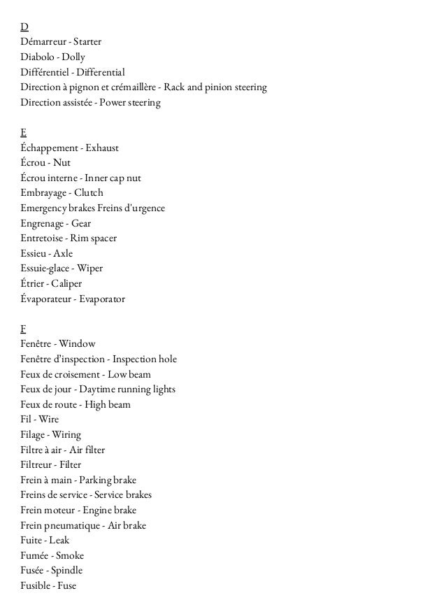 Transport Translation E Book English French