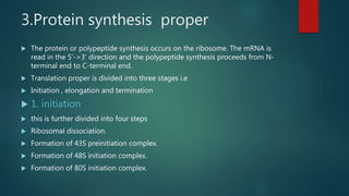 Protein Read Translation of of mRNA to protein | PPTX