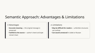Balancing Accuracy and Readability in Translation: Semantic vs ...