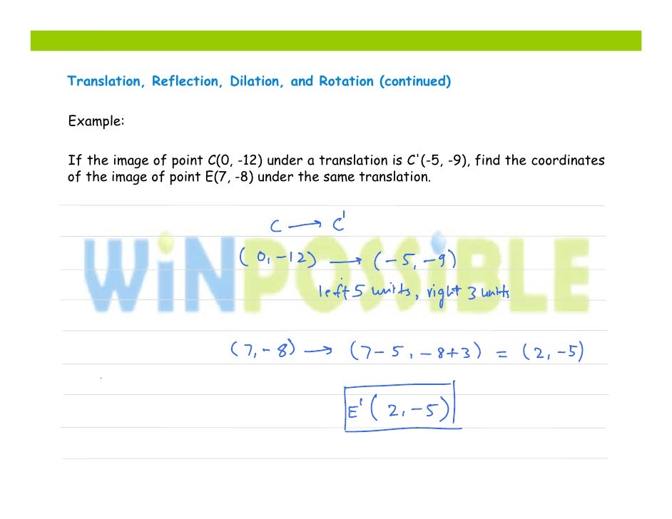 translation dilation rotation reflectiontutorials online 9 2 reflections form g