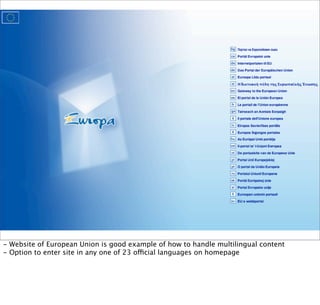Making the Web Multilingual