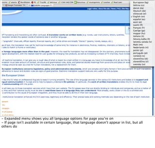 Making the Web Multilingual