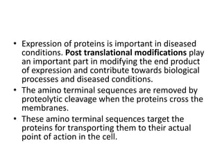Translation and post translational modifications | PPTX