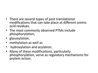 Translation and post translational modifications | PPTX