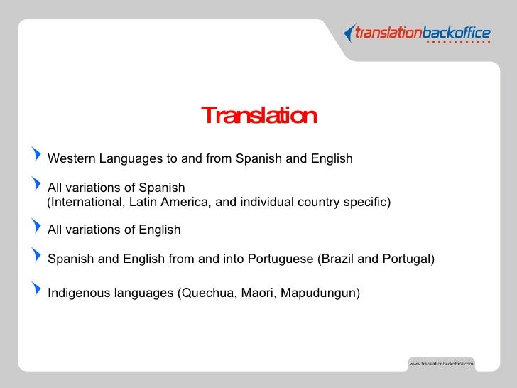 Translation Back Office
