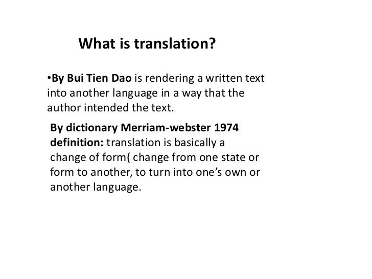 Translation Definition