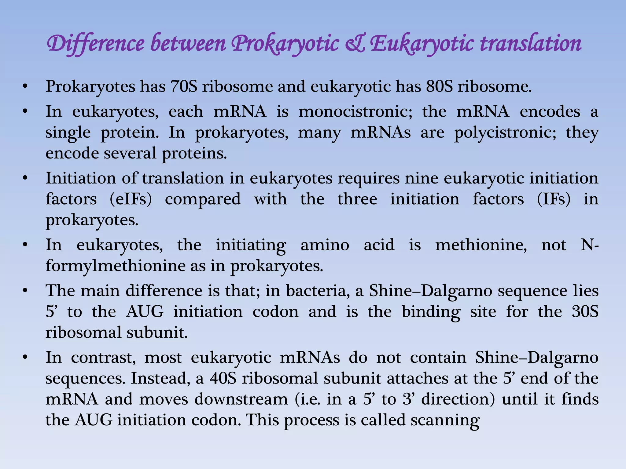 Translation in eukaryotes | PPTX