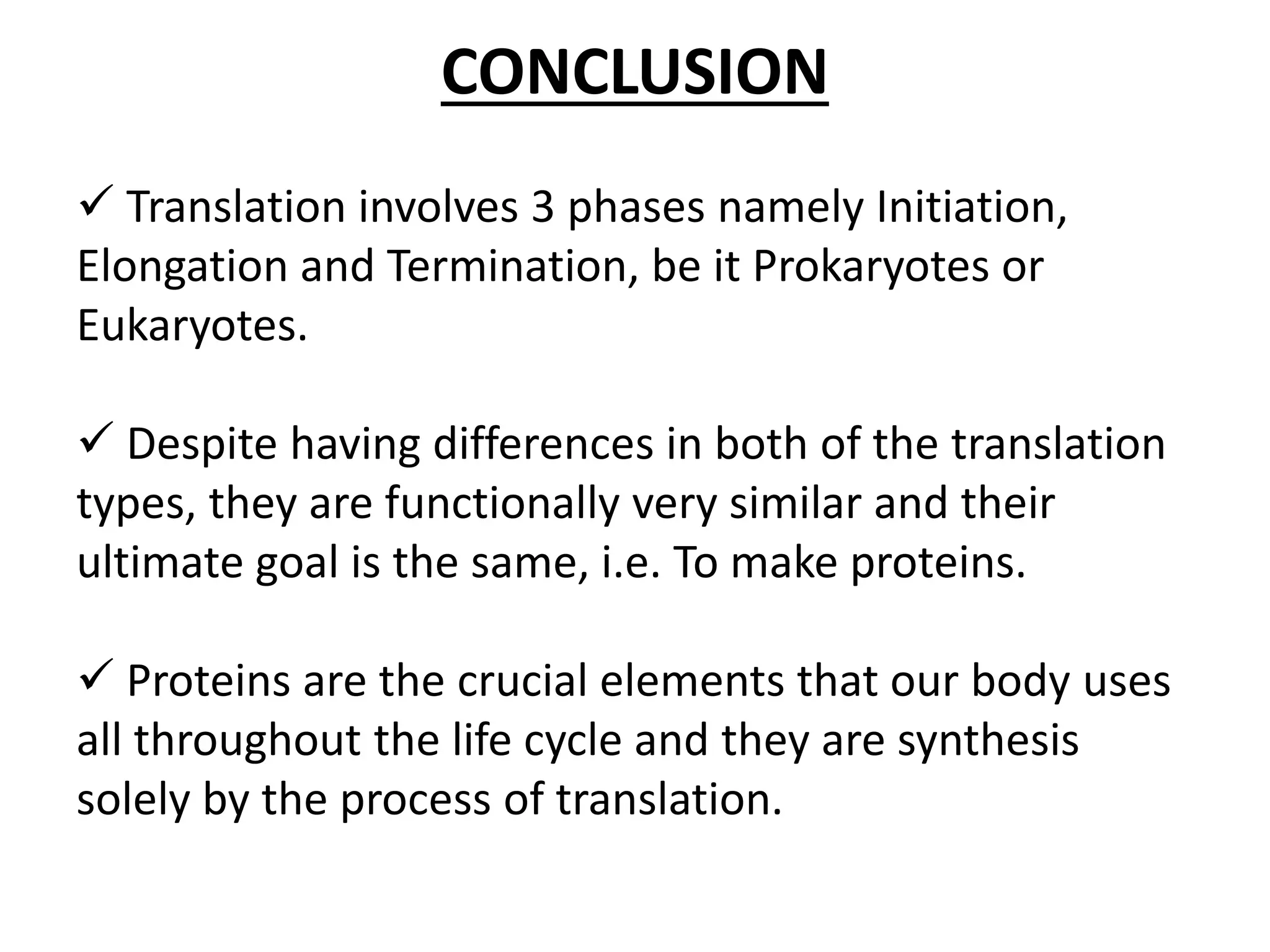 Translation in prokaryotes and eukaryotes | PPTX