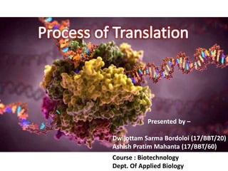 Presented by –
Dwijottam Sarma Bordoloi (17/BBT/20)
Ashish Pratim Mahanta (17/BBT/60)
Course : Biotechnology
Dept. Of Applied Biology
 