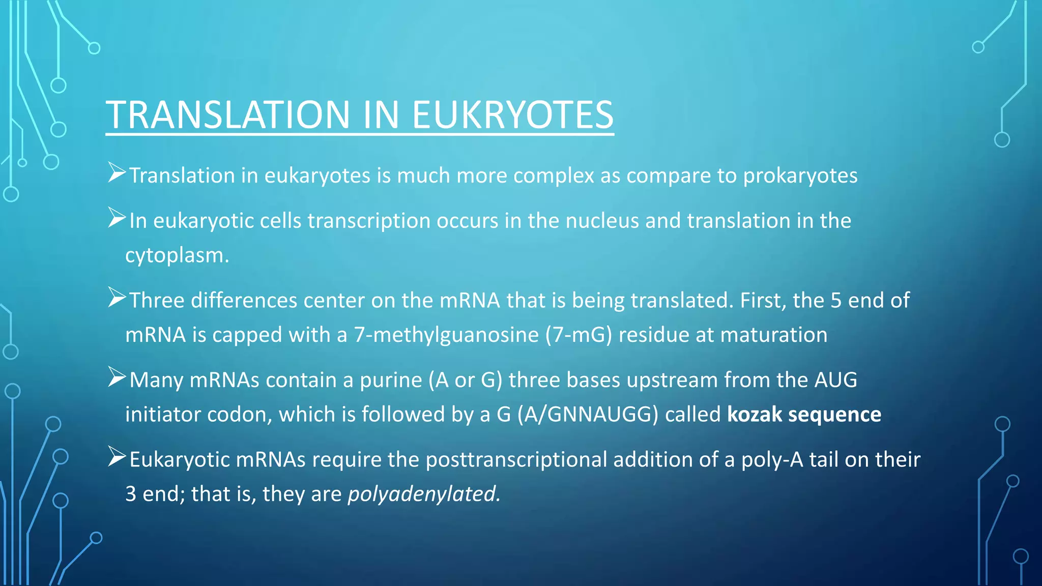 Translation in prokaryotes and eukaryotes | PPTX